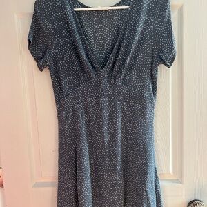 La Hearts Blue Fit and Flare Mini Dress
